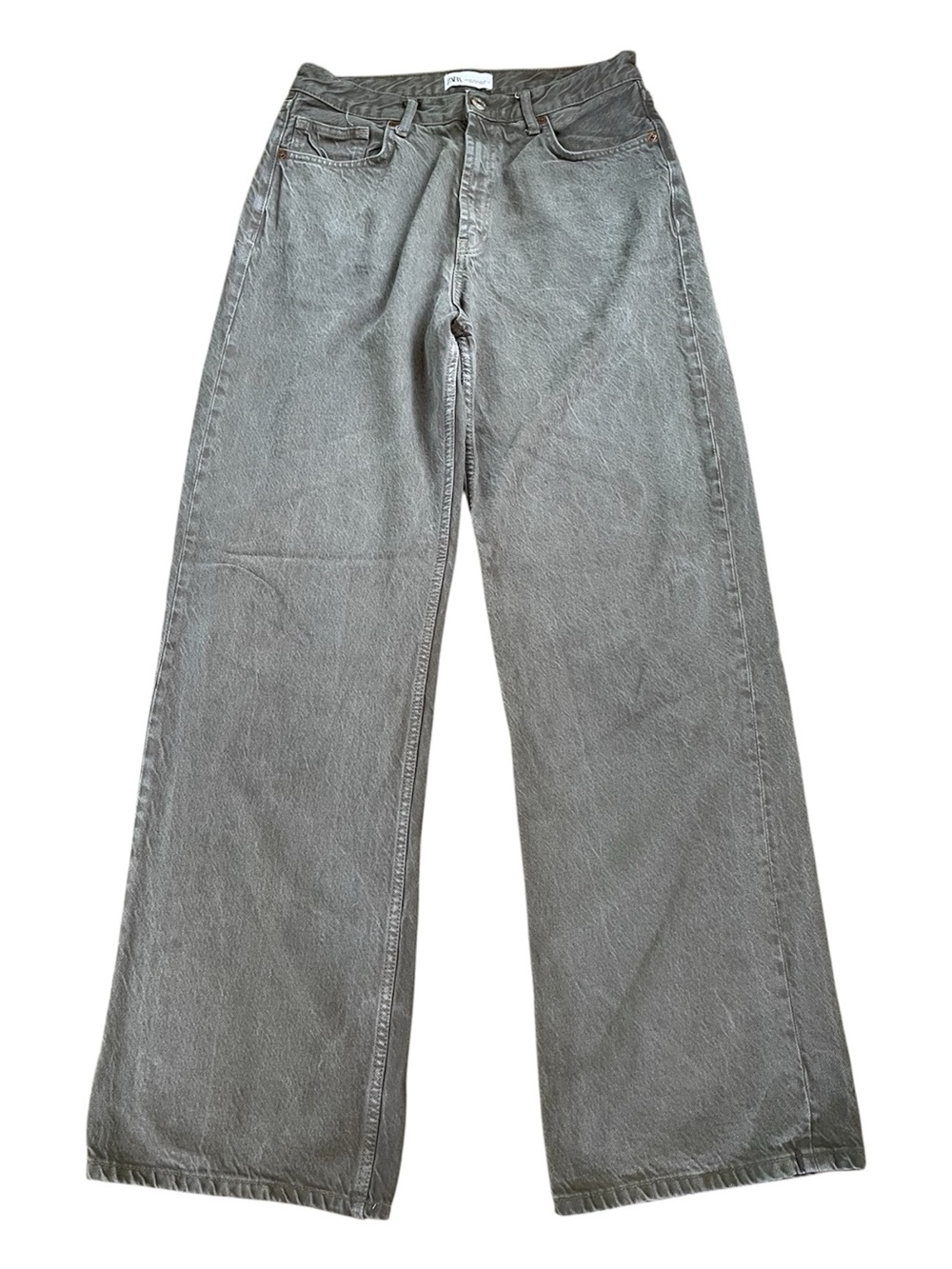 Zara Gray Wide Leg Jeans. Size 8